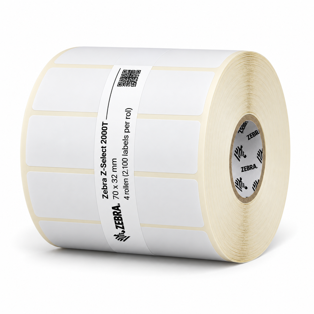 Zebra Z-Select 2000T | 70x32mm | 4 rolls (2,100 labels per roll)