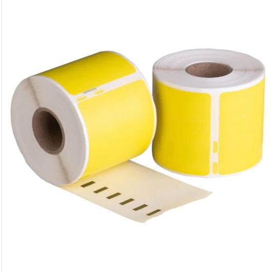 Dymo 11354 Geel compatible labels, 57 mm x 32 mm, 1000 etiketten, permanent