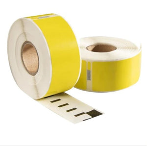 Dymo 11355 / S0722550 Geel compatible labels, 19 mm x 51 mm, 500 etiketten per rol, wit, permanent